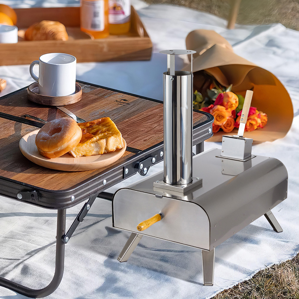 Living and Home Silver Stainless Steel Outdoor Pizza Oven with Pizza Stone Image 8