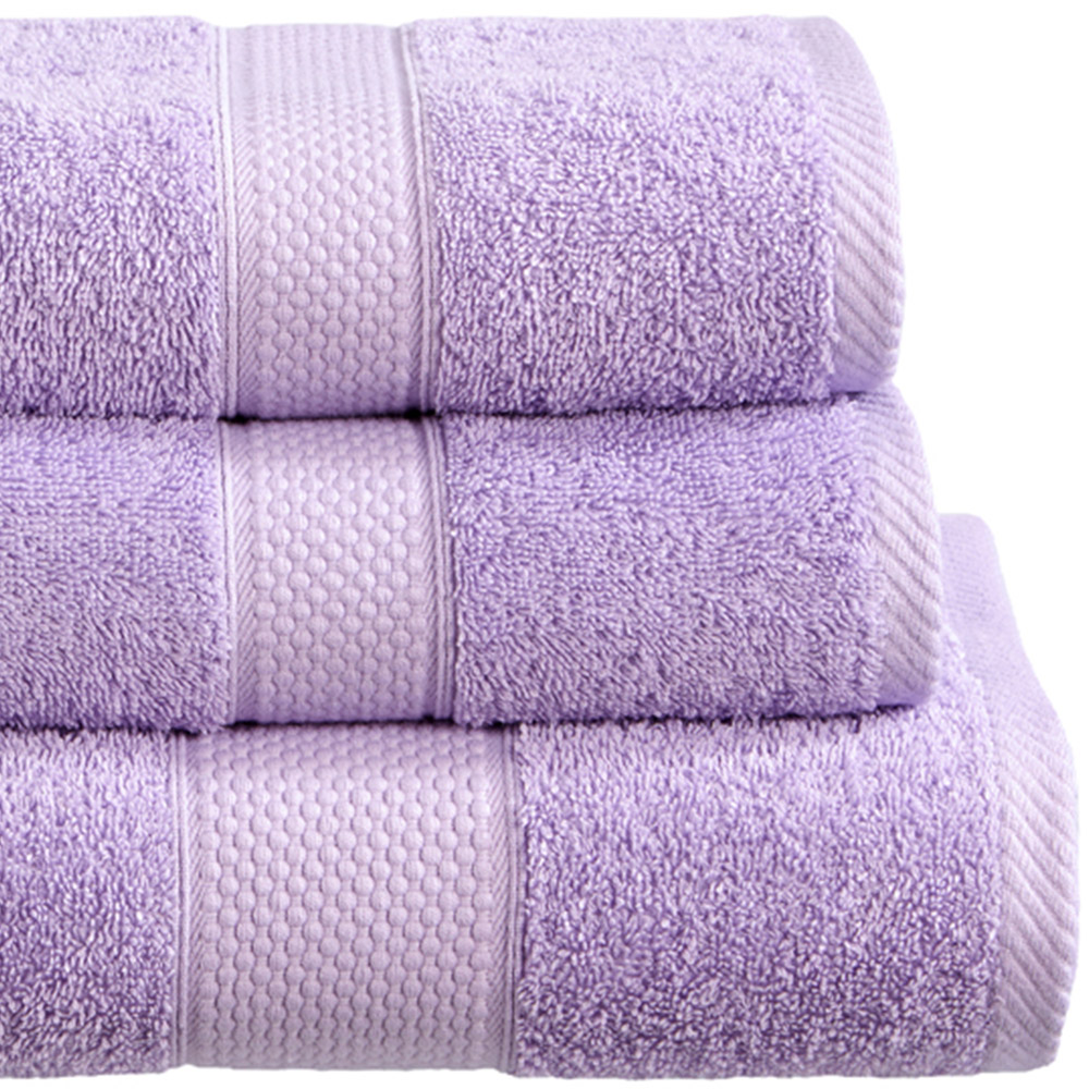 Imperial Ringspun Combed Cotton Lilac Turkish Bath Towel 2 Pack Image 2