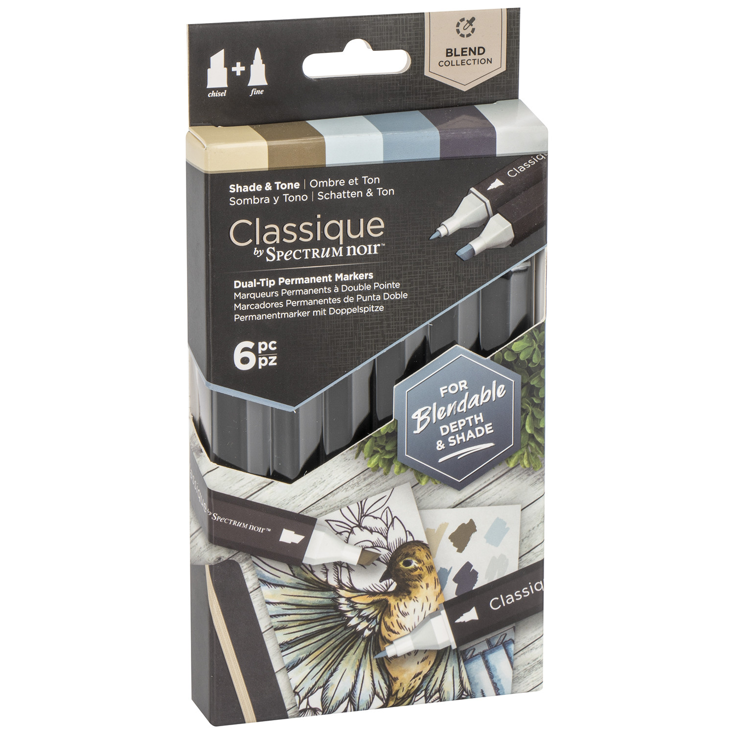 Pack of 6 Classique Pens by Spectrum Noir - Shade and Tone Image