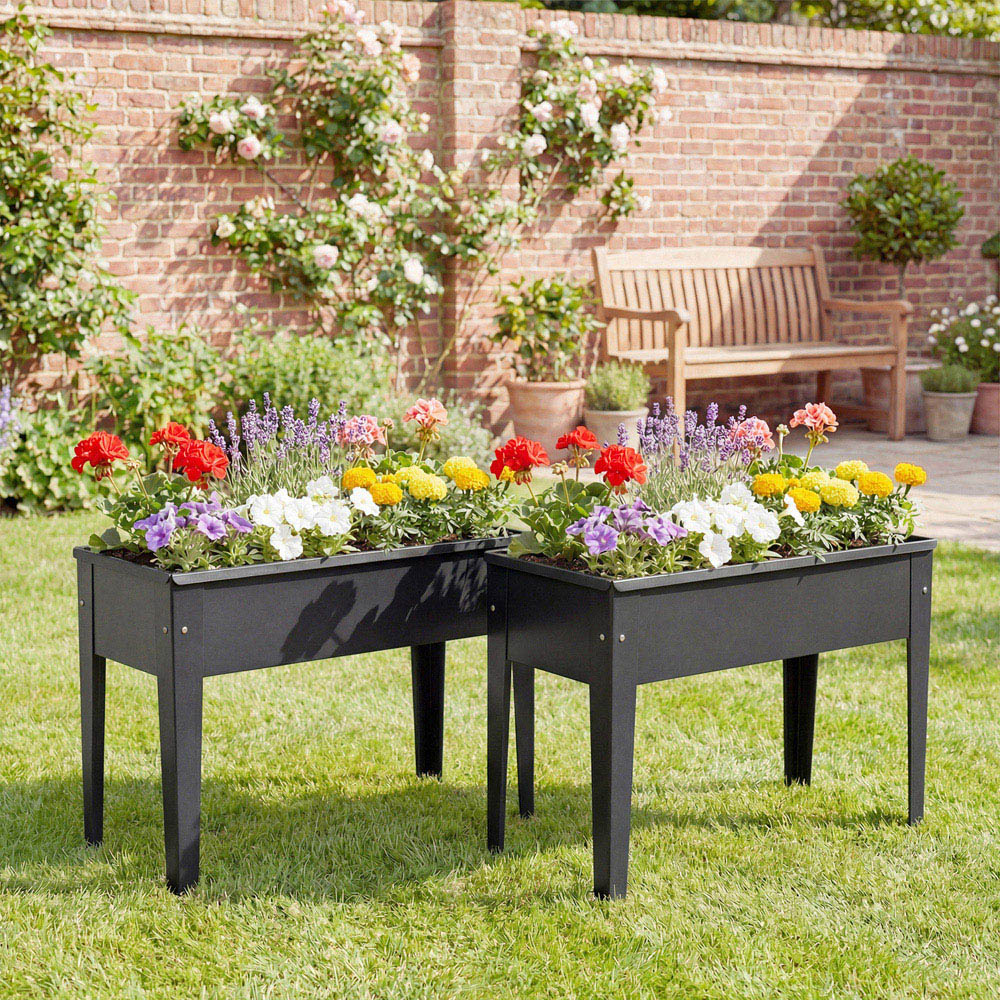 Outsunny Black Metal Raised Garden Bed 45 x 60 x 27cm Image 7