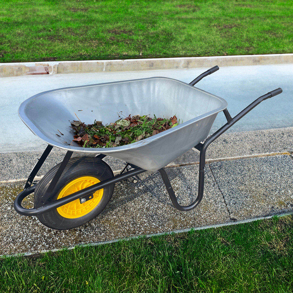 Neo 120L Large Galvanized Wheelbarrow Image 2