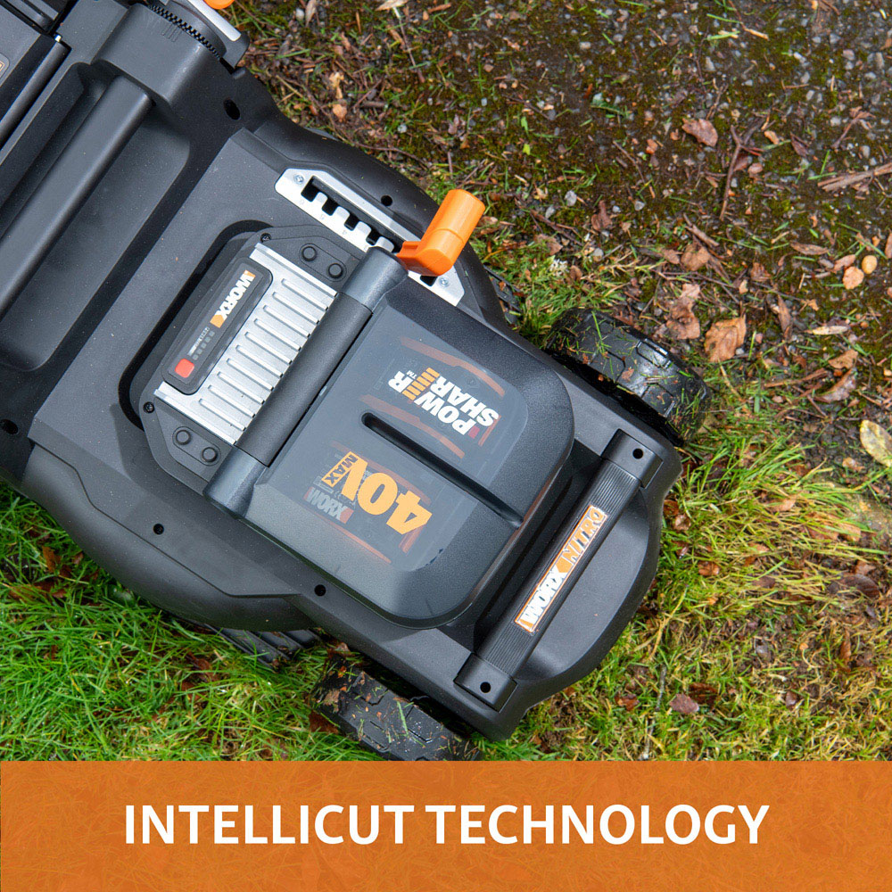 Worx WG737E 2-in-1 40V Hand Propelled 37cm Cordless Brushless Lawn Mower with 4.0Ah Battery Image 7