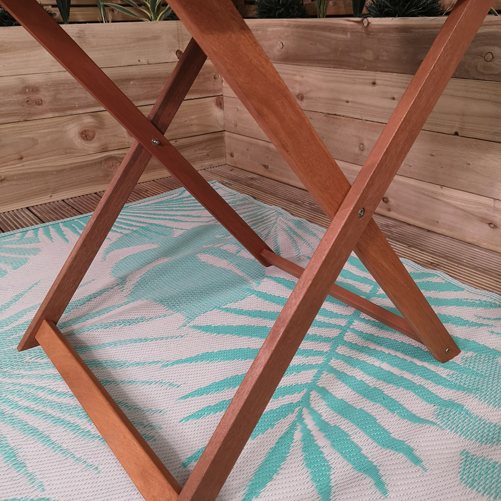 Samuel Alexander Wooden 4 Seater Folding Square Garden Dining Set with Black Parasol Image 6