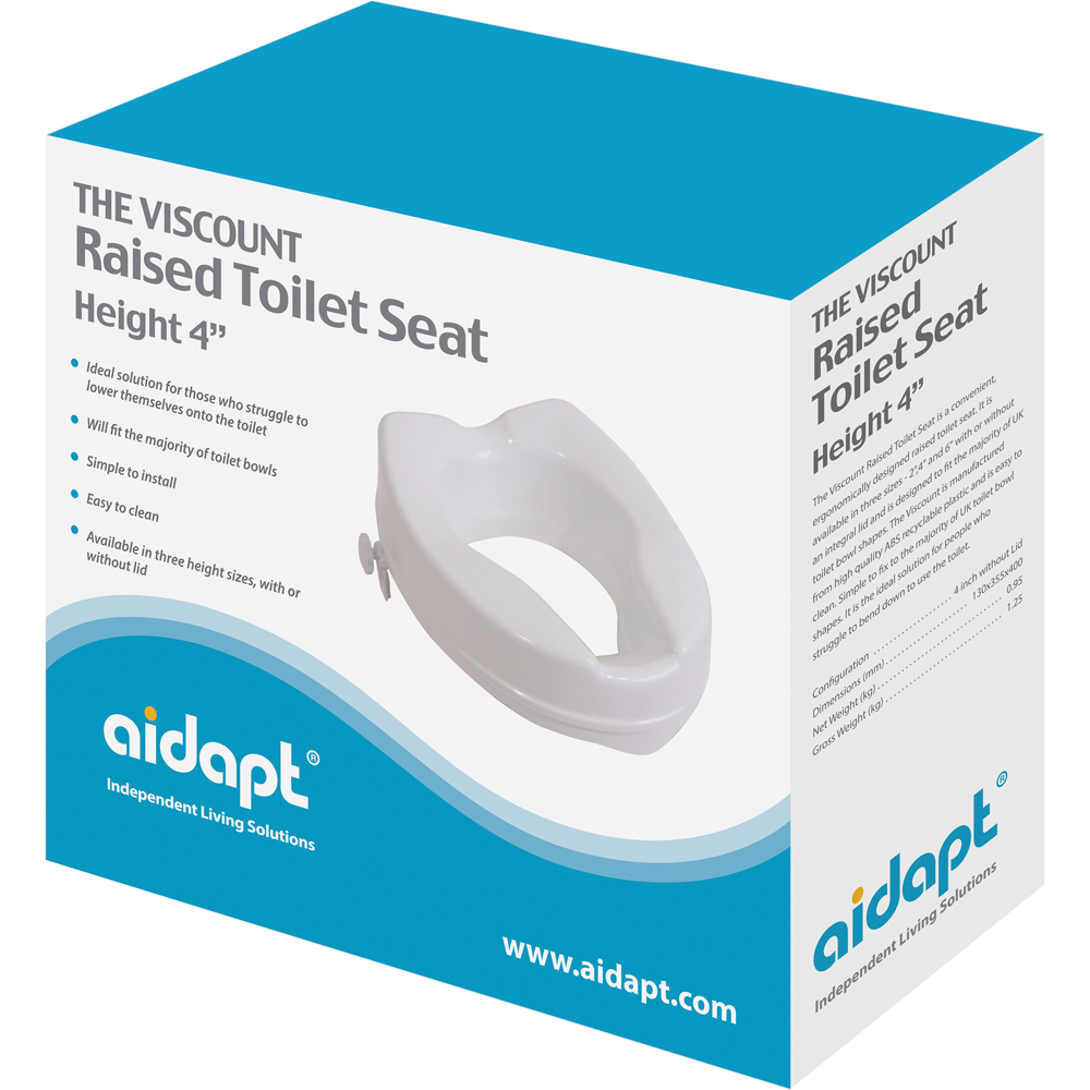 Aidapt Plastic Raised Toilet Seat 101.6mm Image 5