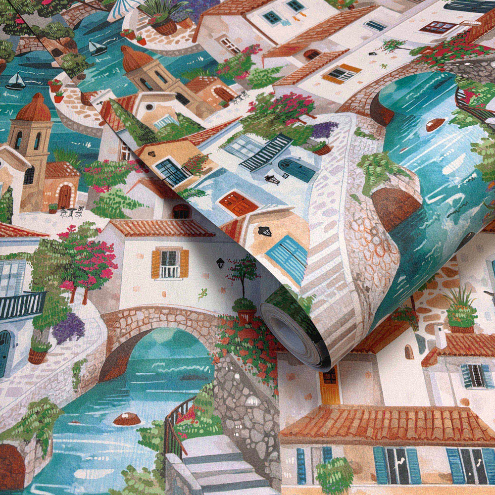 Holden Decor Italian Buildings Multicolour Wallpaper Image 2