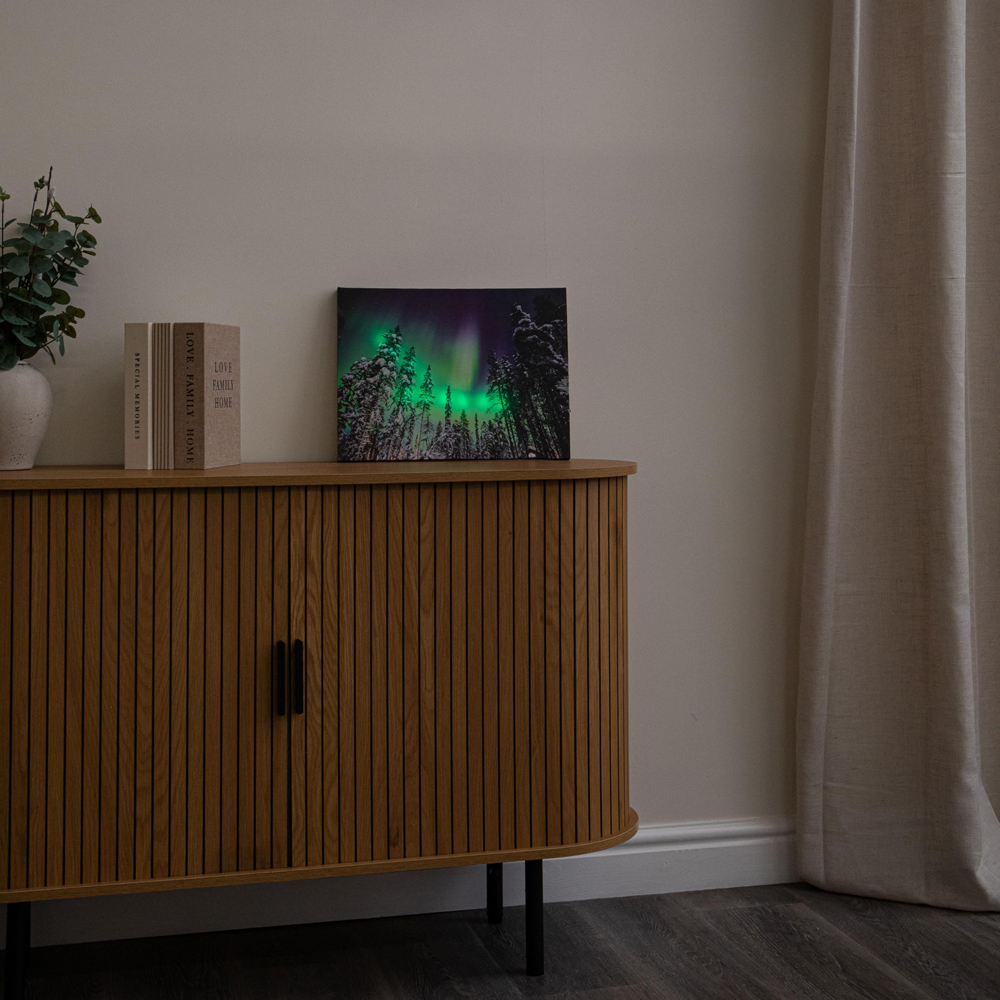Samuel Alexander White LED Aurora Battery Powered Christmas Wall Art Canvas 40 x 30cm Image 3