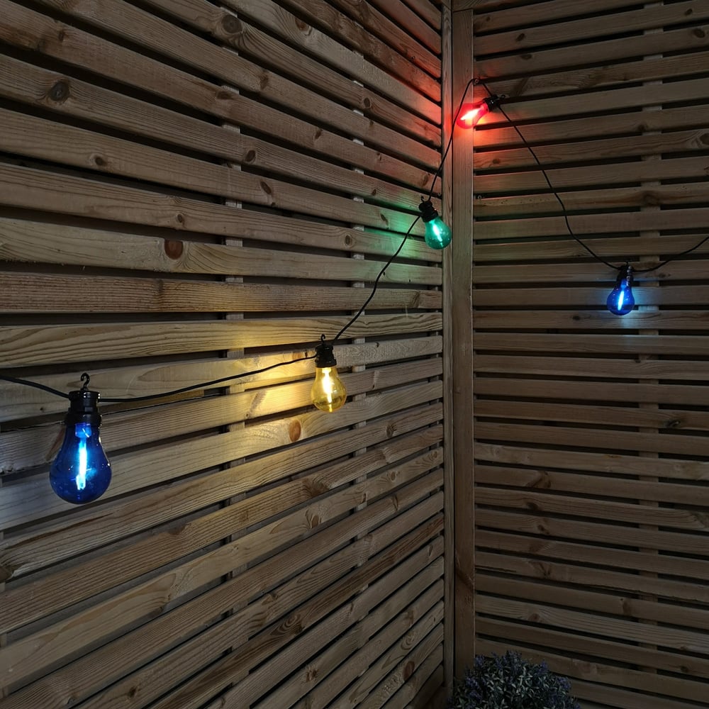 Samuel Alexander Multi Colour Festoon Bulb Lights with Timer Function 4.5m 10 Pack Image 1
