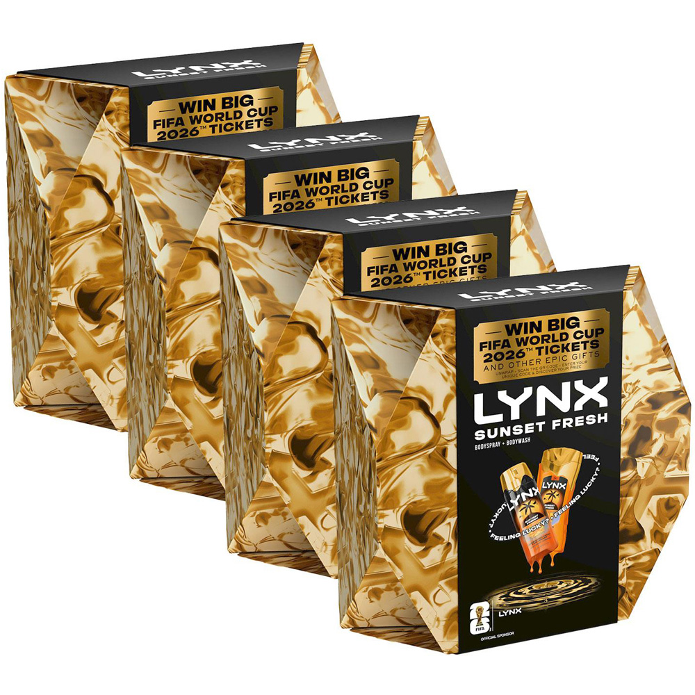 Lynx Sunset Fresh Tropical Mango and Mandarin Scent Bodywash and Bodyspray Gift Set 4 Pack Image 1