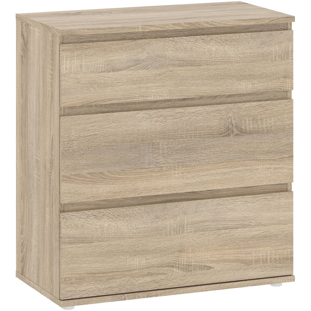 Florence 3 Drawer Oak Chest of Drawers Image 2