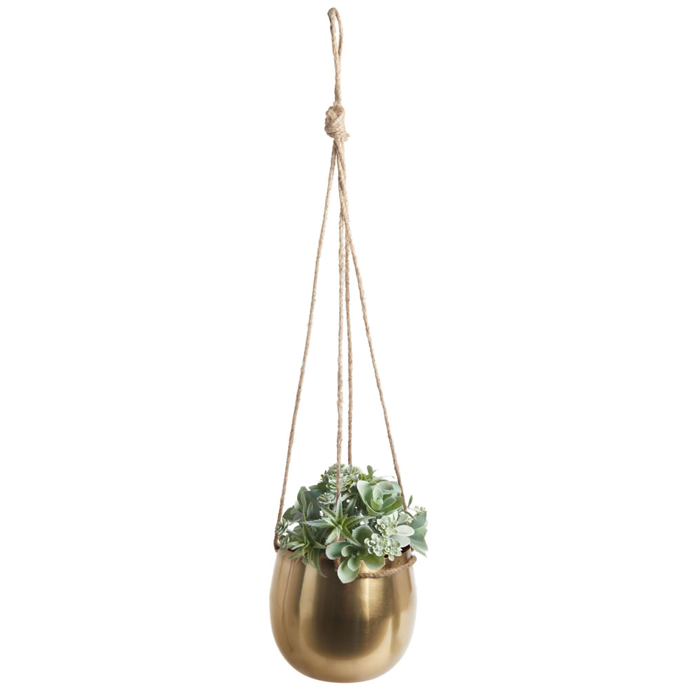 Wilko Gold Hanging Plant Pot Wilko