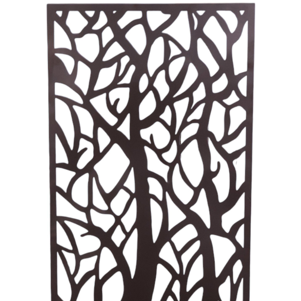 Ornate Rust Tree Planter with Trellis Brown Image 4