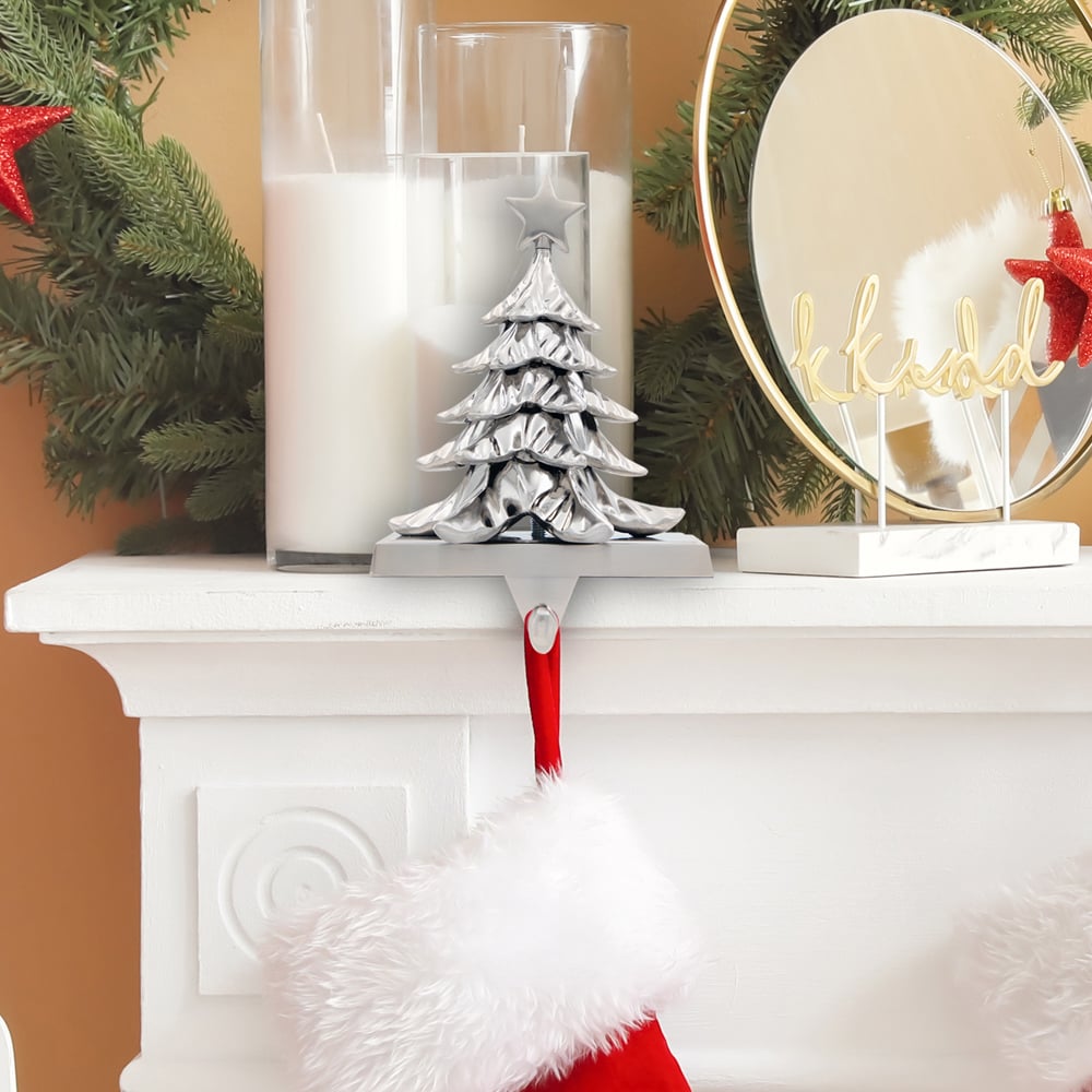 The Christmas Workshop Silver Christmas Tree Stocking Hanging Decoration Image 5
