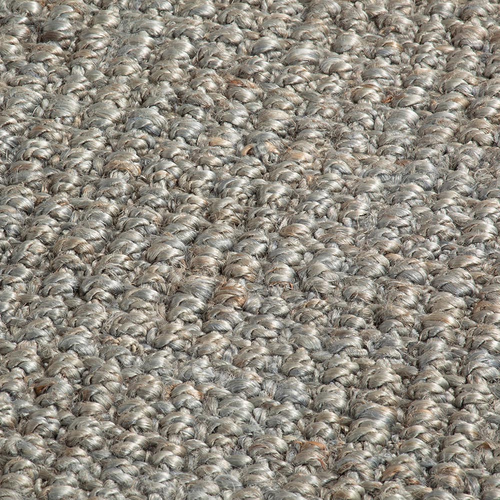 Whitefield Grey Jute Textured Boucle Runner Image 4