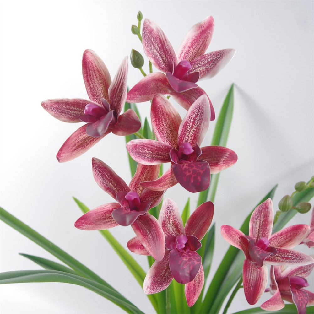 Leaf Dark Pink Artificial Orchid in Ceramic Planter 1.6ft Image 3