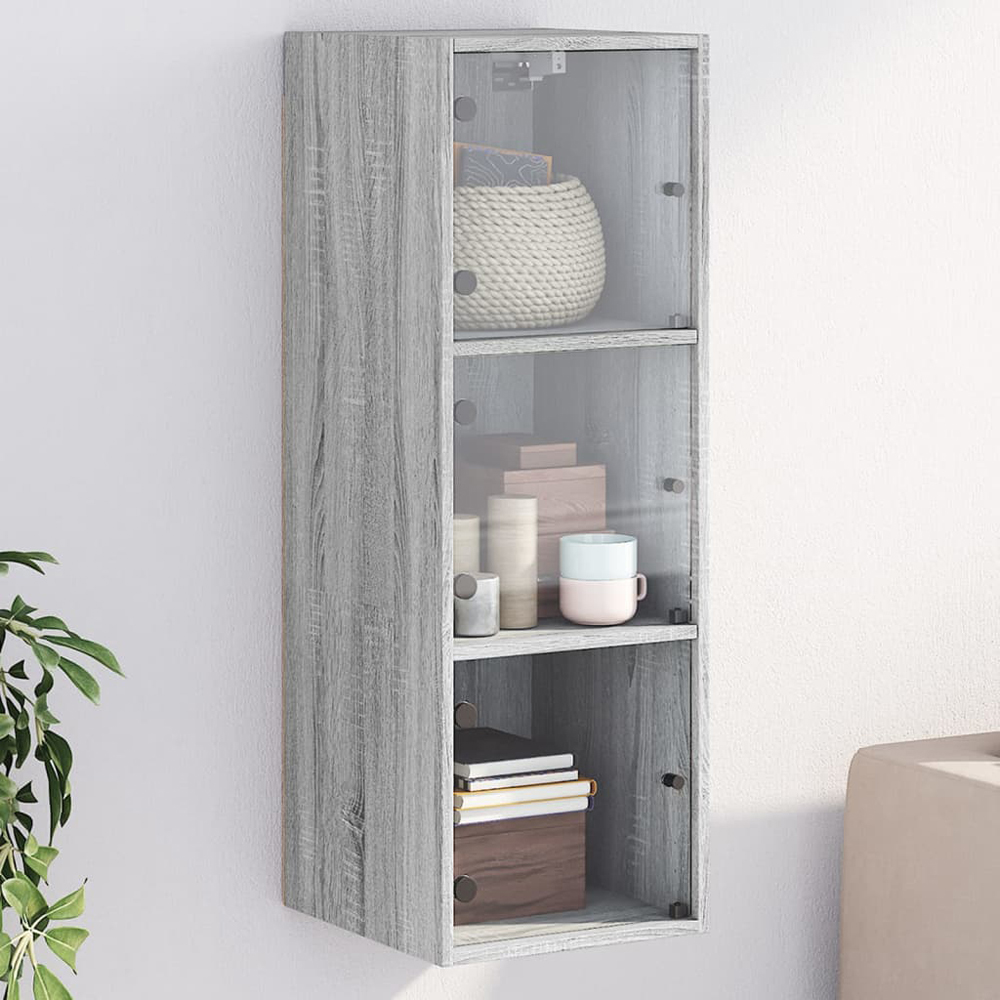 vidaXL 3 Door Grey Sonoma Oak Wall Cabinet Image 1