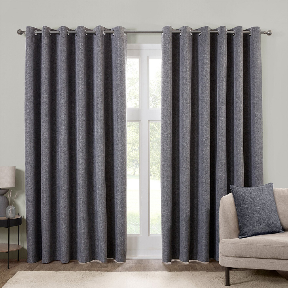 Dusk Eyelet Curtain Charcoal 137cm 168cm Image 2