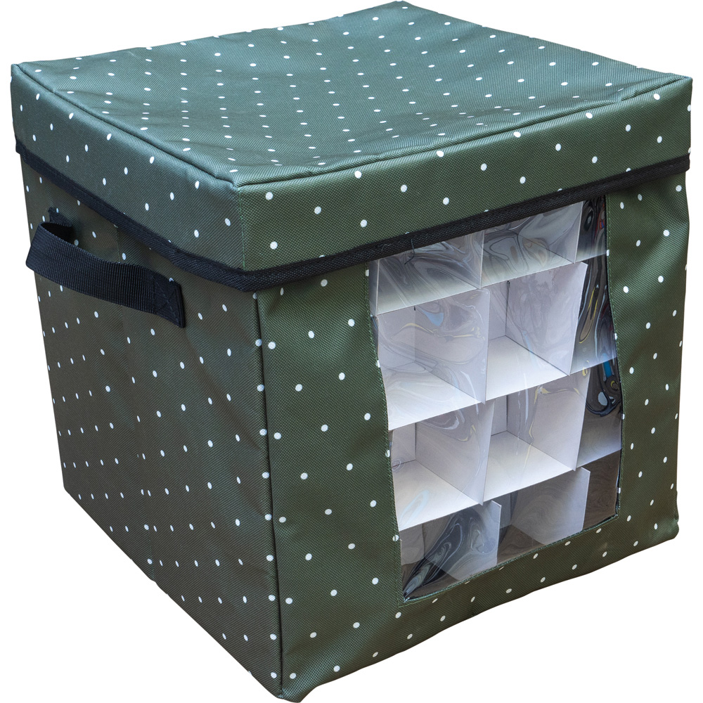 St Helens Green Christmas Baubles Storage Box Image 1