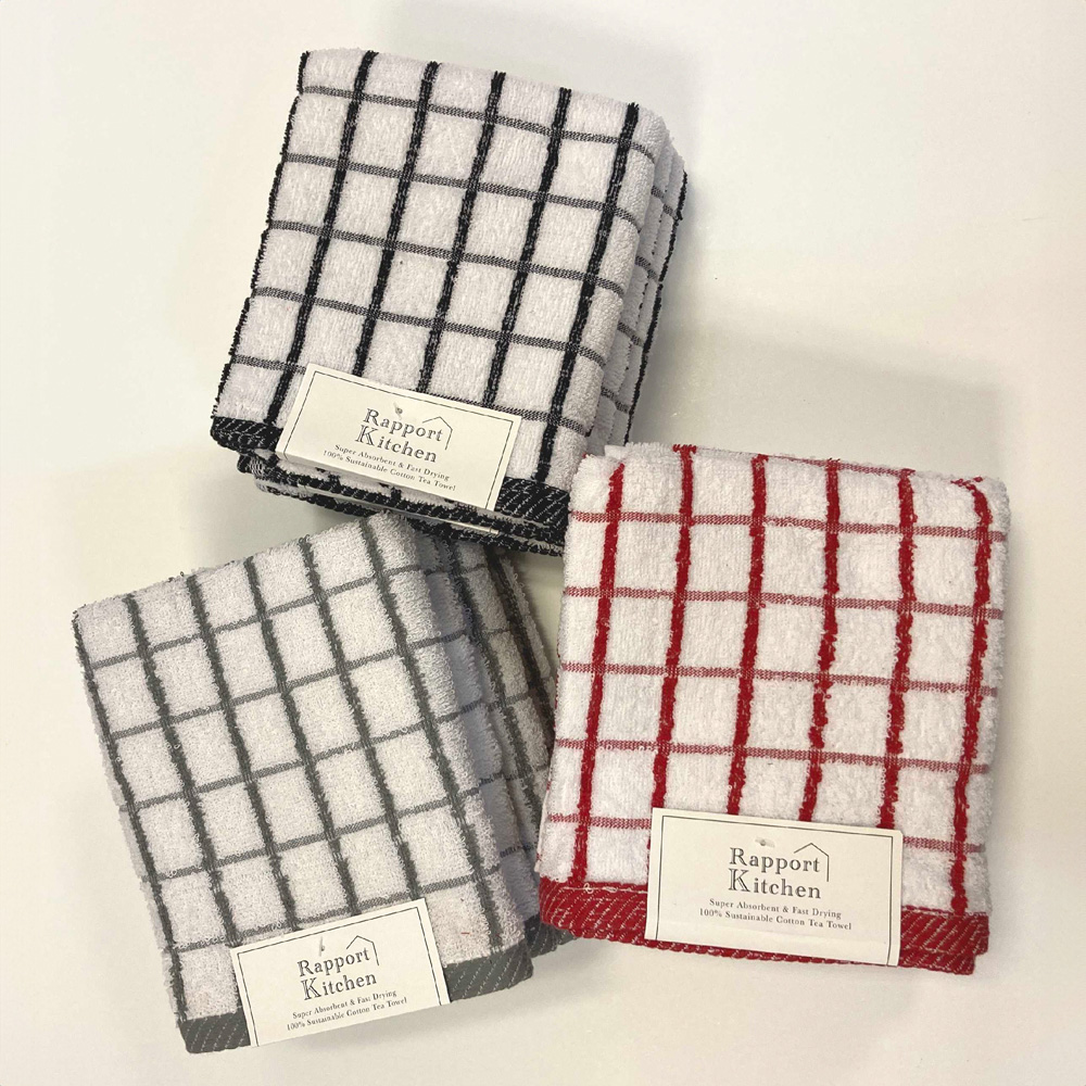 Rapport Home Luxury Red Pure Cotton Terry Kitchen Towel 50 x 80cm Image 3