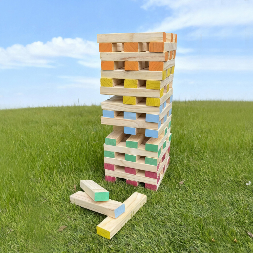 60 Piece Colourful Tumbling Tower Image 6