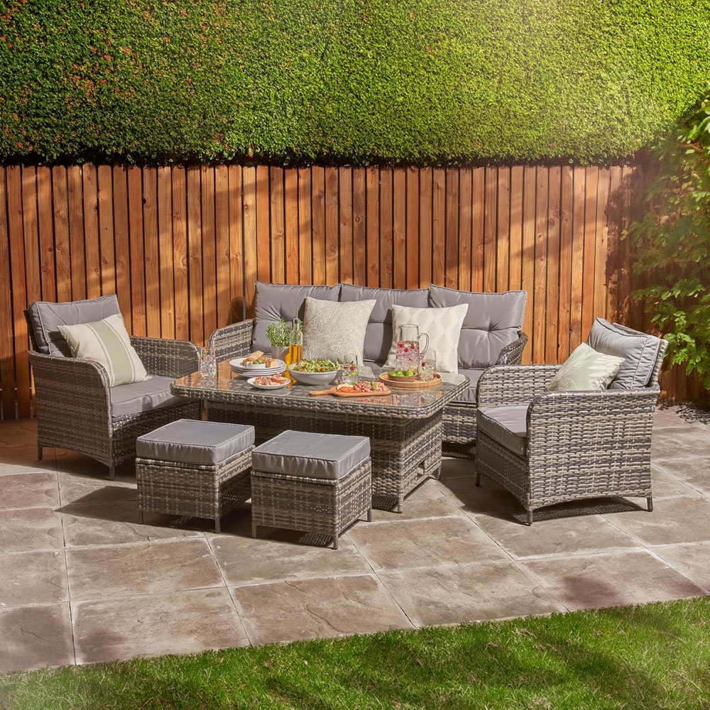 Home Treats 7 Seater Deluxe Rattan Garden Dining Set Image 7
