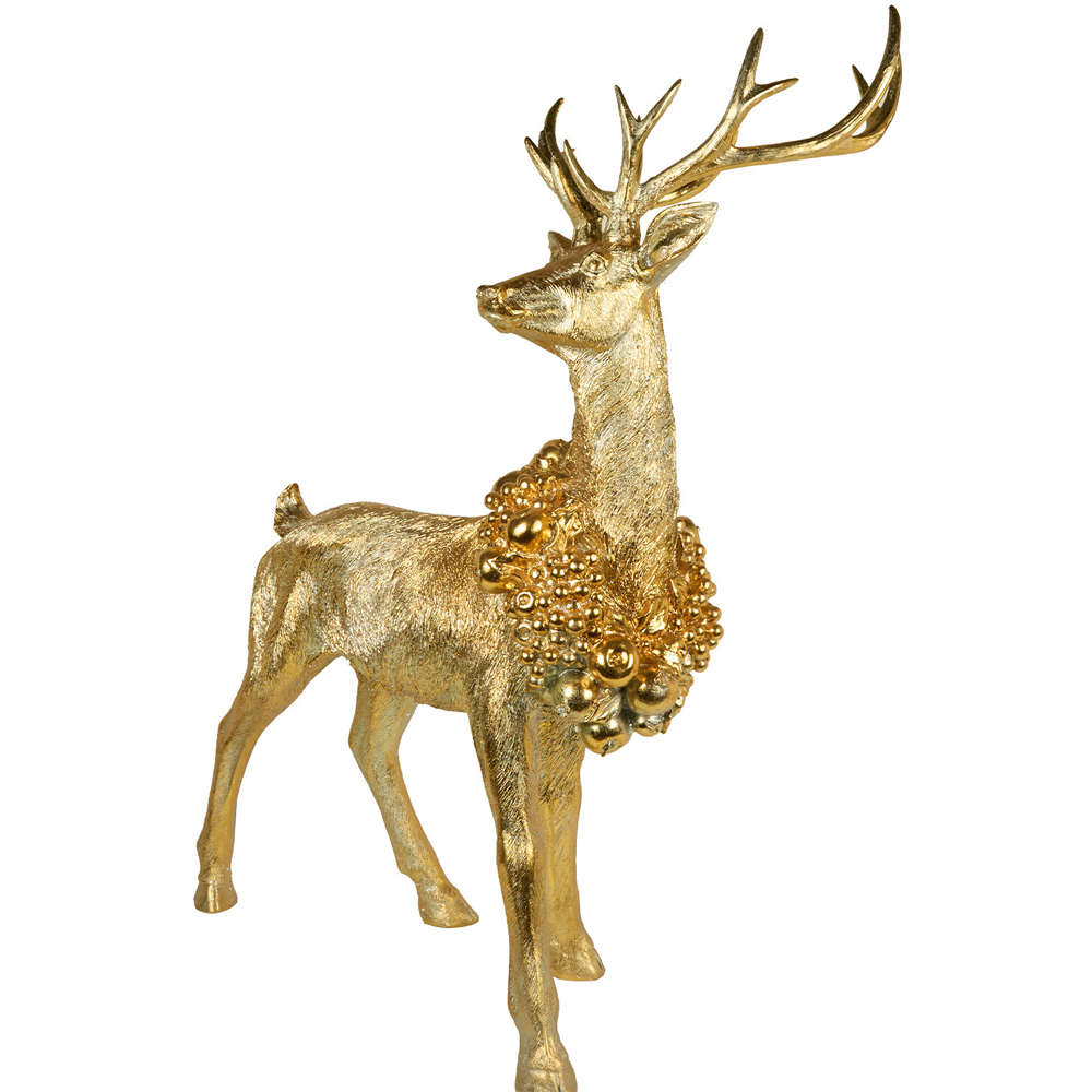 Antique Standing Stag Decoration Gold Image 6