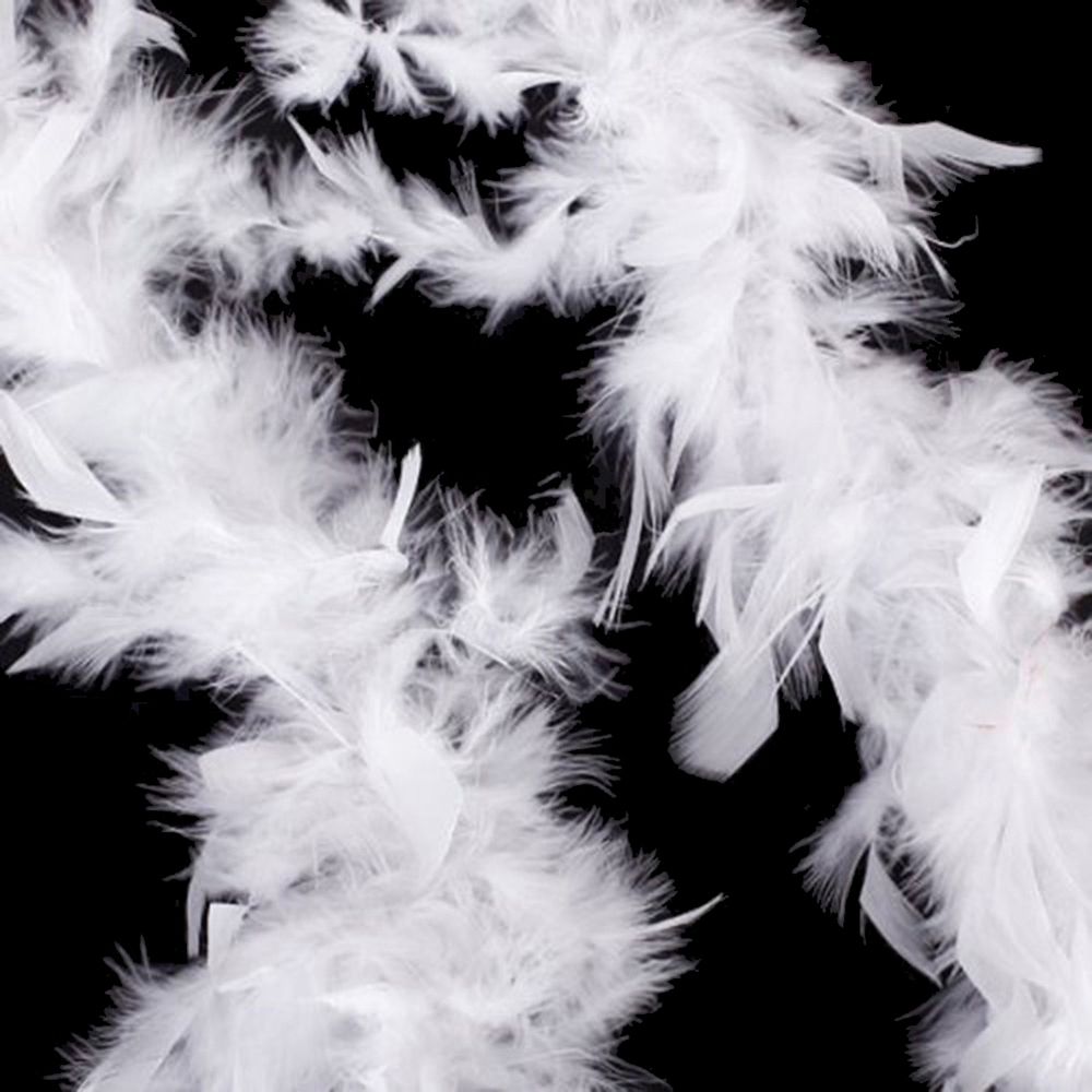 Living and Home White Feather Boa Christmas Garland 200cm Image 5