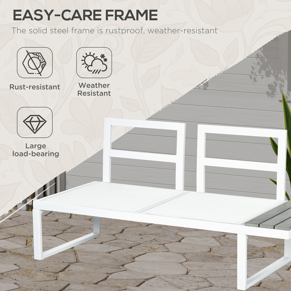 Outsunny 5 Seater White Recliner Corner Lounge Set Image 4
