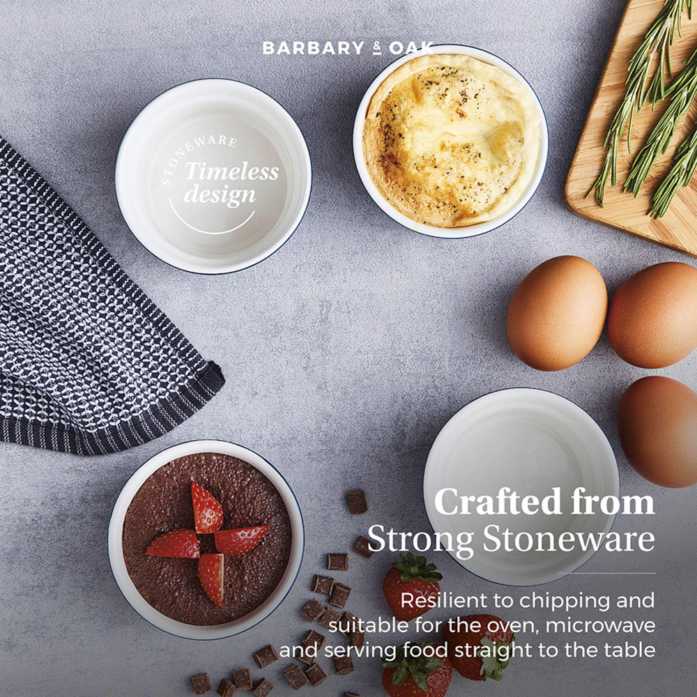 Barbary and Oak Set of 4 Limoges Blue Ceramic Ramekins Wilko