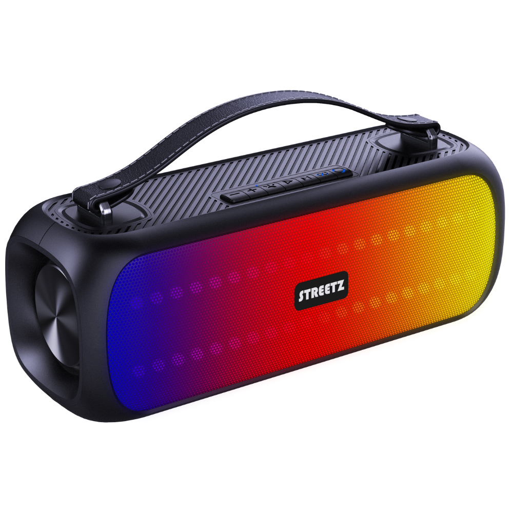 Streetz Black Boombox Wireless Speaker 30W with LED Lights Image 2