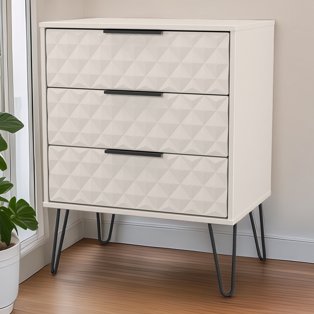 Crowndale Harlequin 3 Drawer Kashmir Matt Midi Chest of Drawers Ready Assembled Image 1