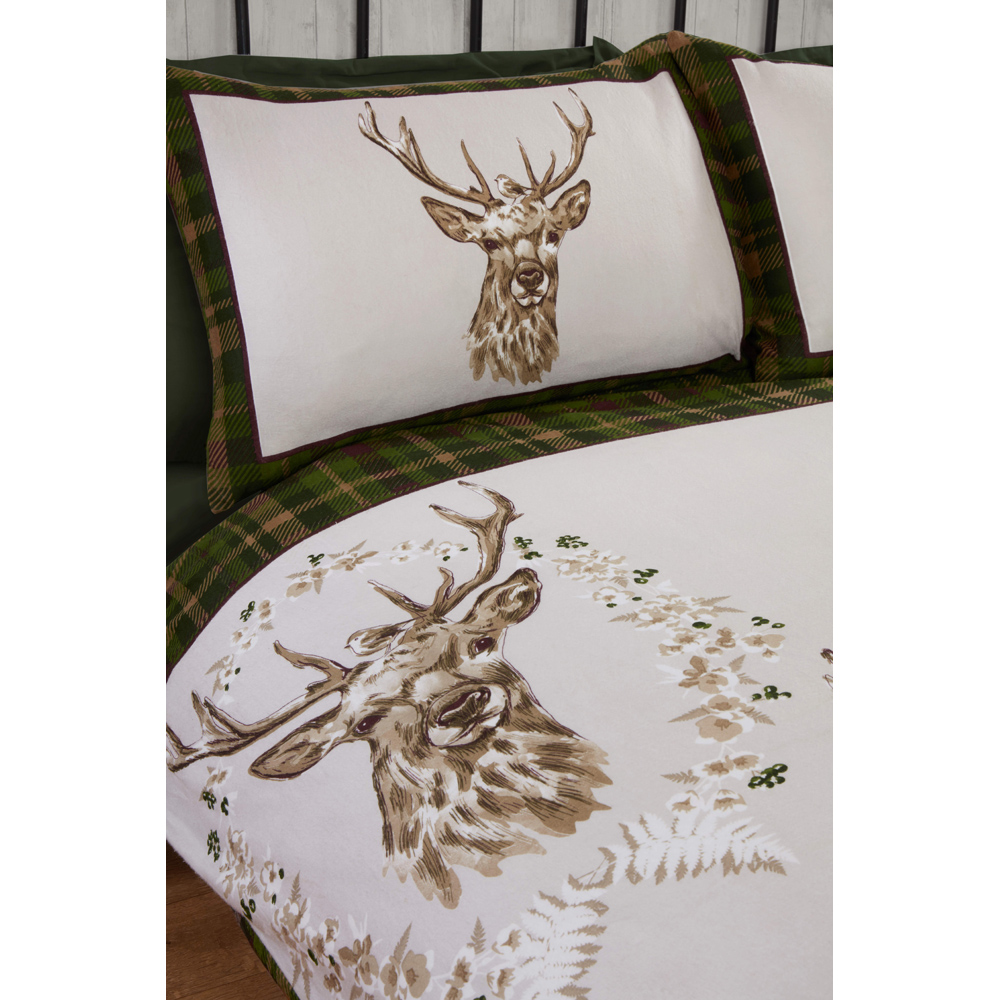 Rapport Home King Size Green Brushed Cotton New Angus Stag Duvet Set Image 2