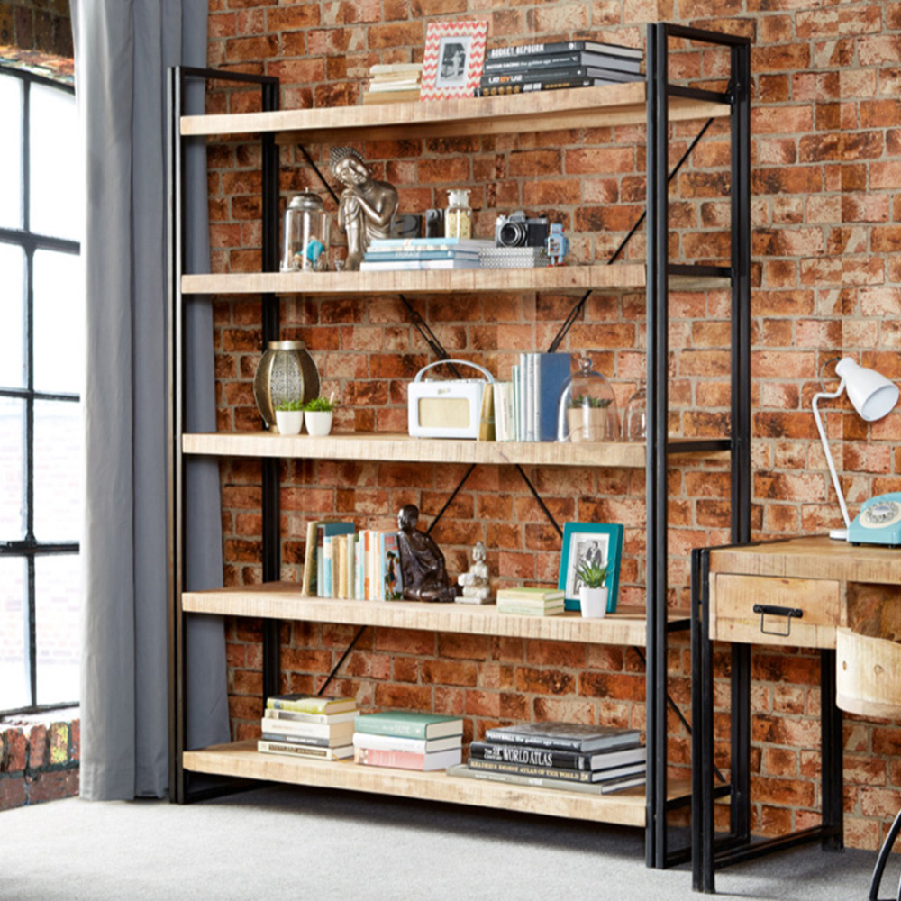 Brooklyn Carnaby 5 Shelf Industrial Large Open Bookcase Image 1
