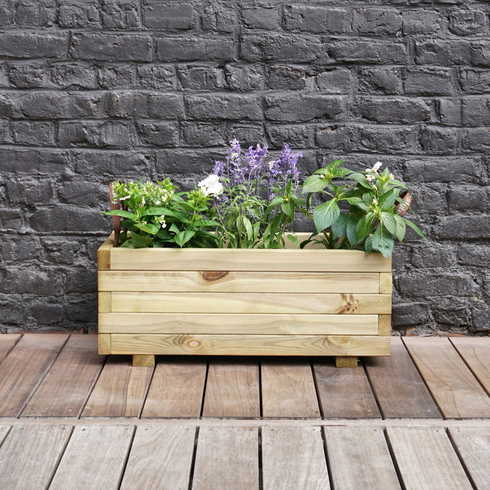 Cerland Baroque Wooden Rectangular Planter 70cm Image 3