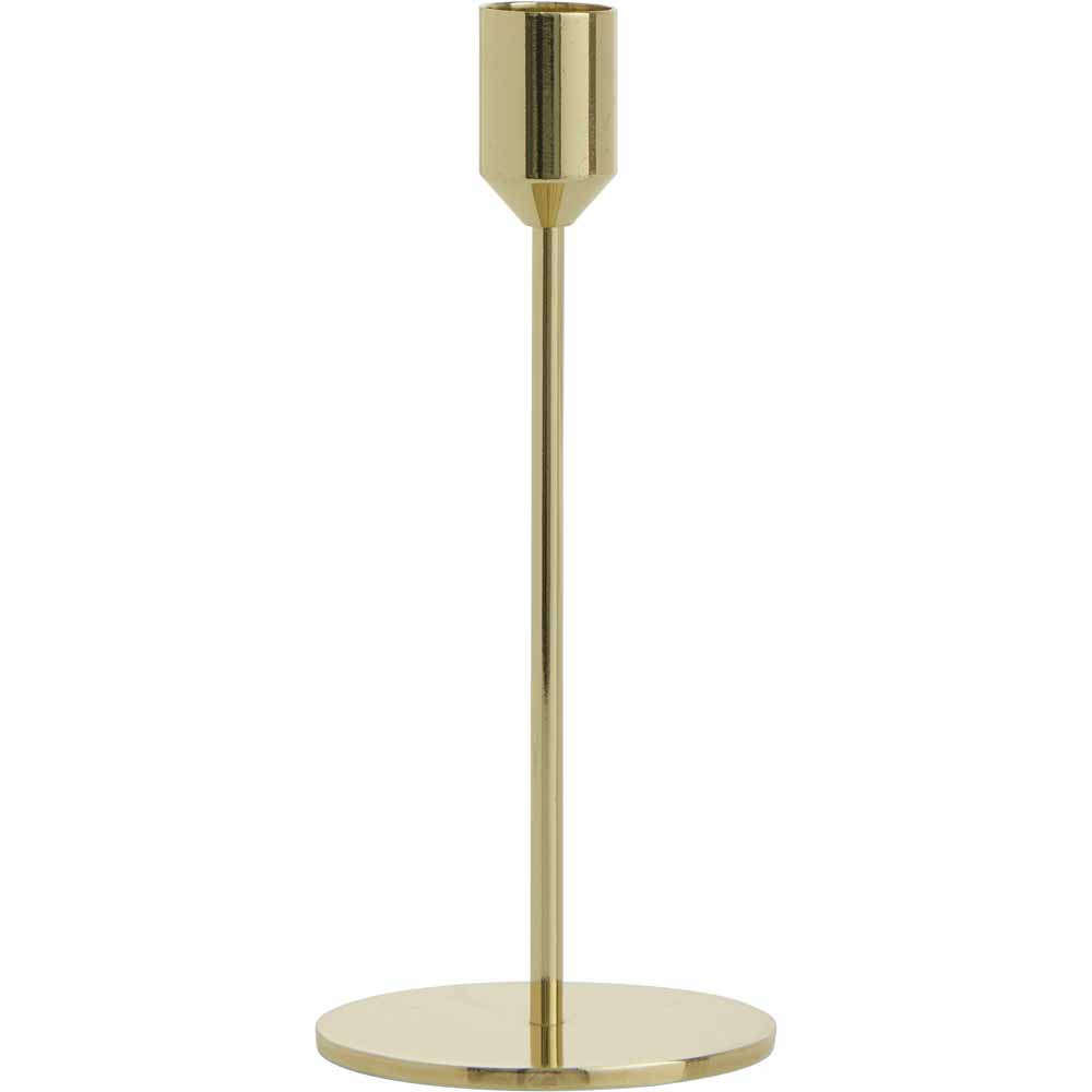 Small Gold Taper Candle Holder Image 1