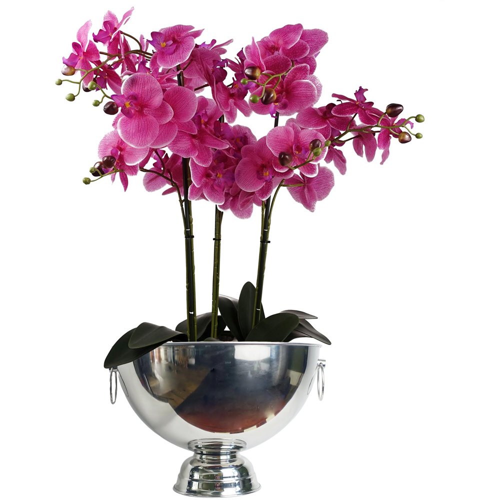 Leaf Silver Champagne Bowl Metal 29cm Image 3