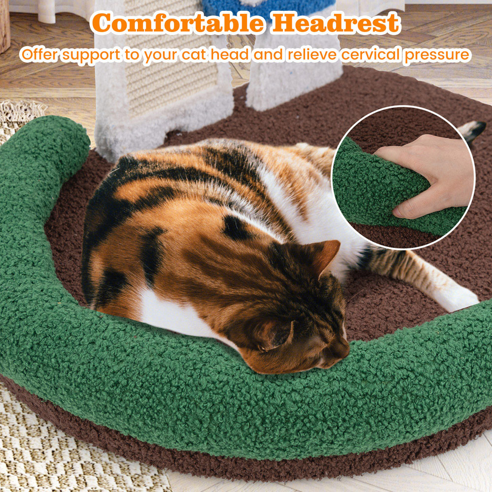 Costway Mushroom Multicolour Cat Bed with Sisal Scratching Panel Image 5