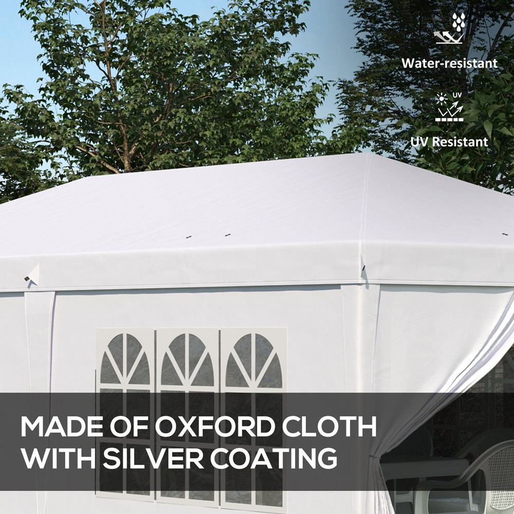Outsunny 6 x 3m Silver Marquee Pop Up Gazebo with Sides and Windows Image 5
