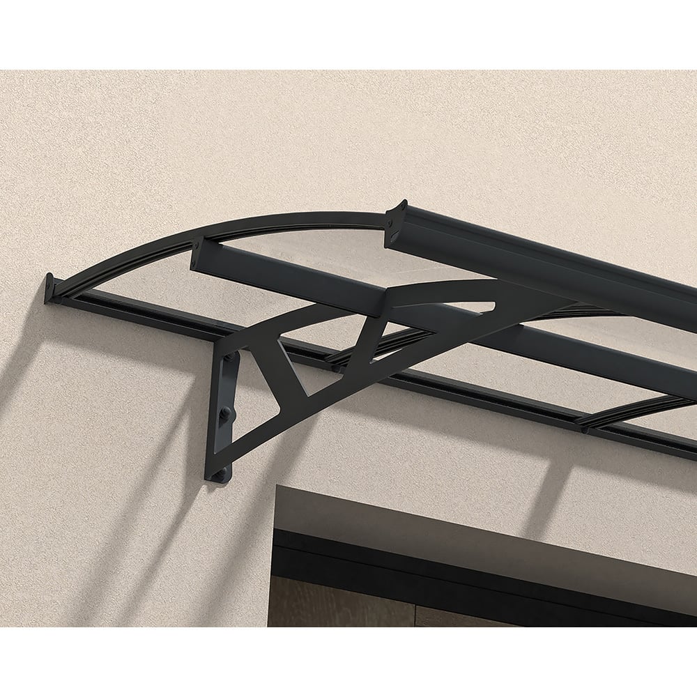 Palram Canopia Amsterdam 6690 Grey Clear Door Canopy 6.7 x 1.4m Image 3