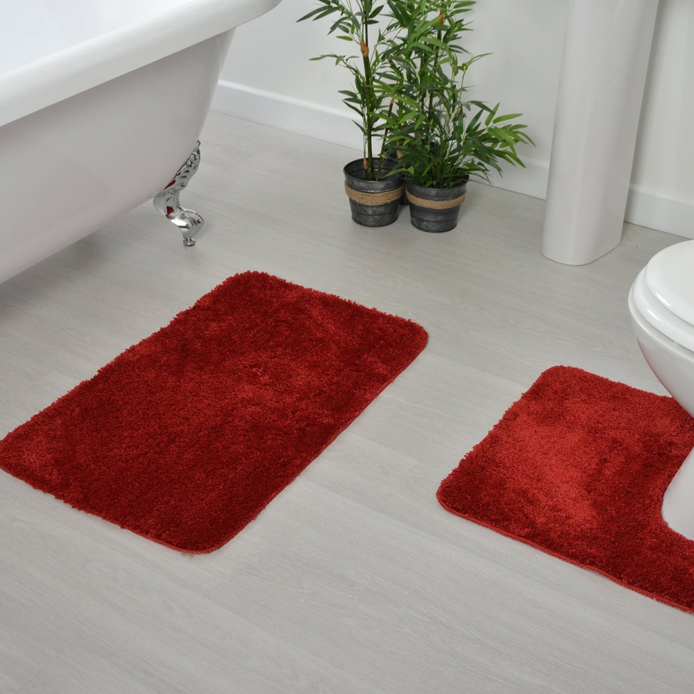 Allure Bath Fashions Wine Microfibre Luxury Non-Slip Pedestal Mat 50 x 50cm Image 2