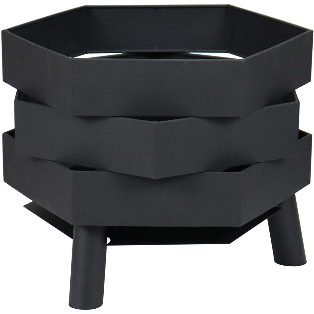 Charles Bentley Snug Santiago Hexagonal Black Powder Coated Steel Firepit Image 4