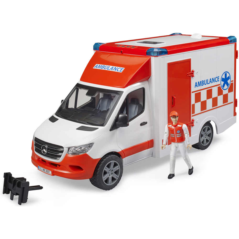 Bruder Kids MB Sprinter Ambulance with Driver and Light and Sound Module Playset Model Image 3
