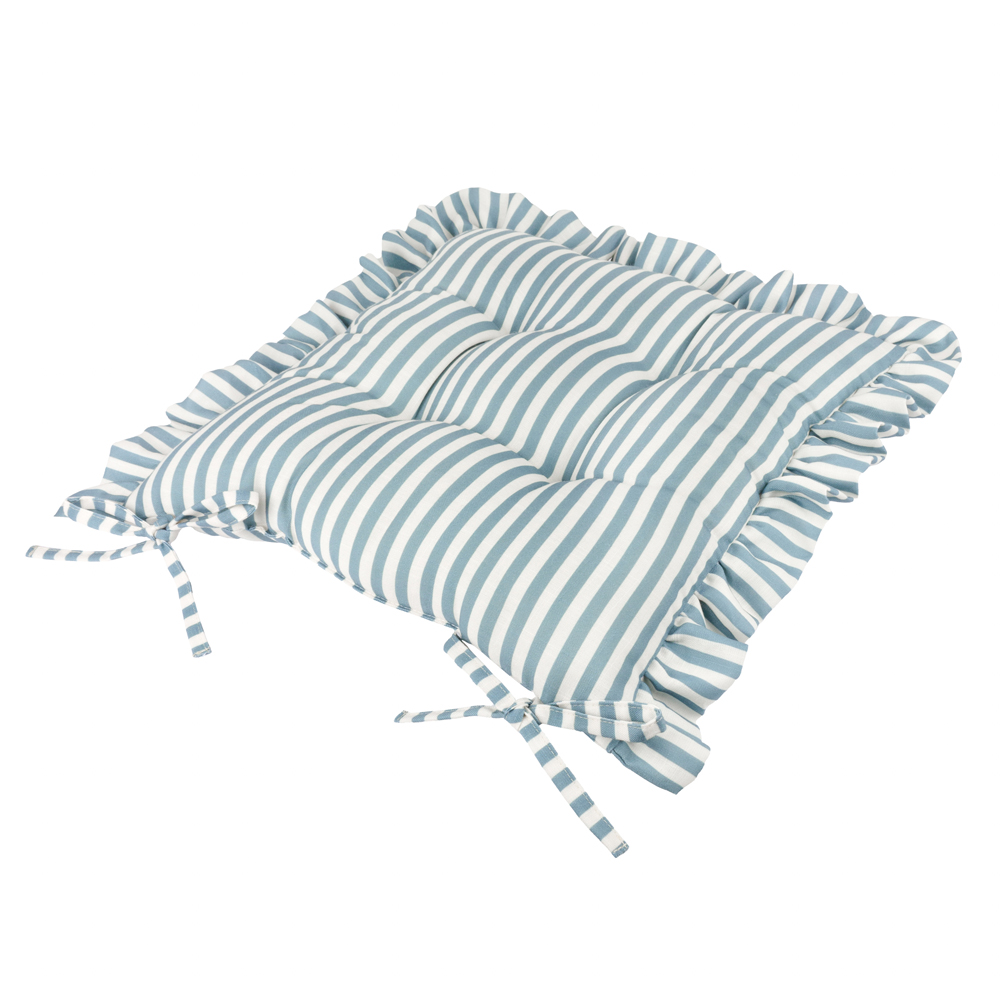 Wylder Millie Blue Ruffle Seat Pad 40 x 40cm 2 Pack Image 4