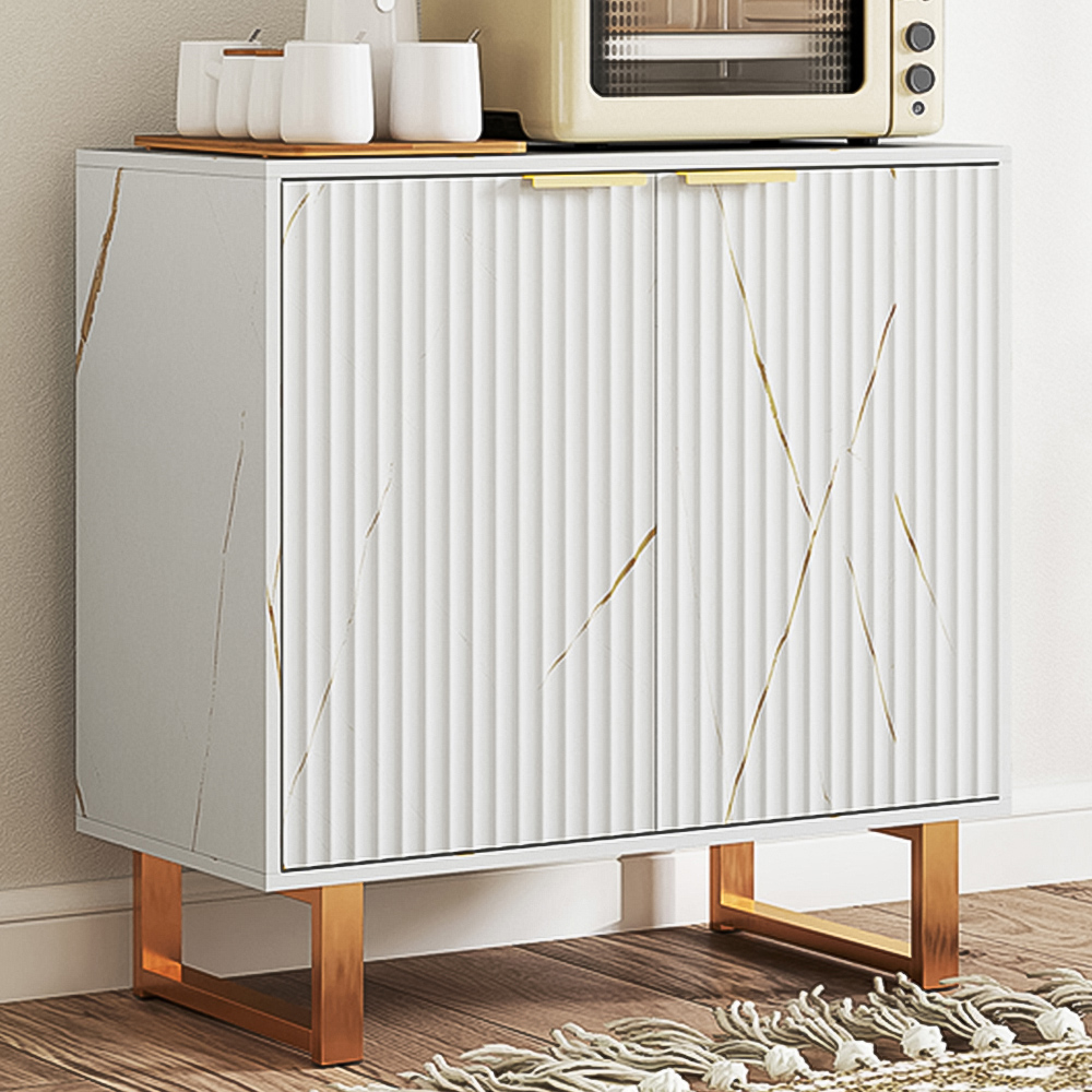 HOMCOM 2 Door Sideboard Storage Cabinet with Adjustable Shelf Image 1