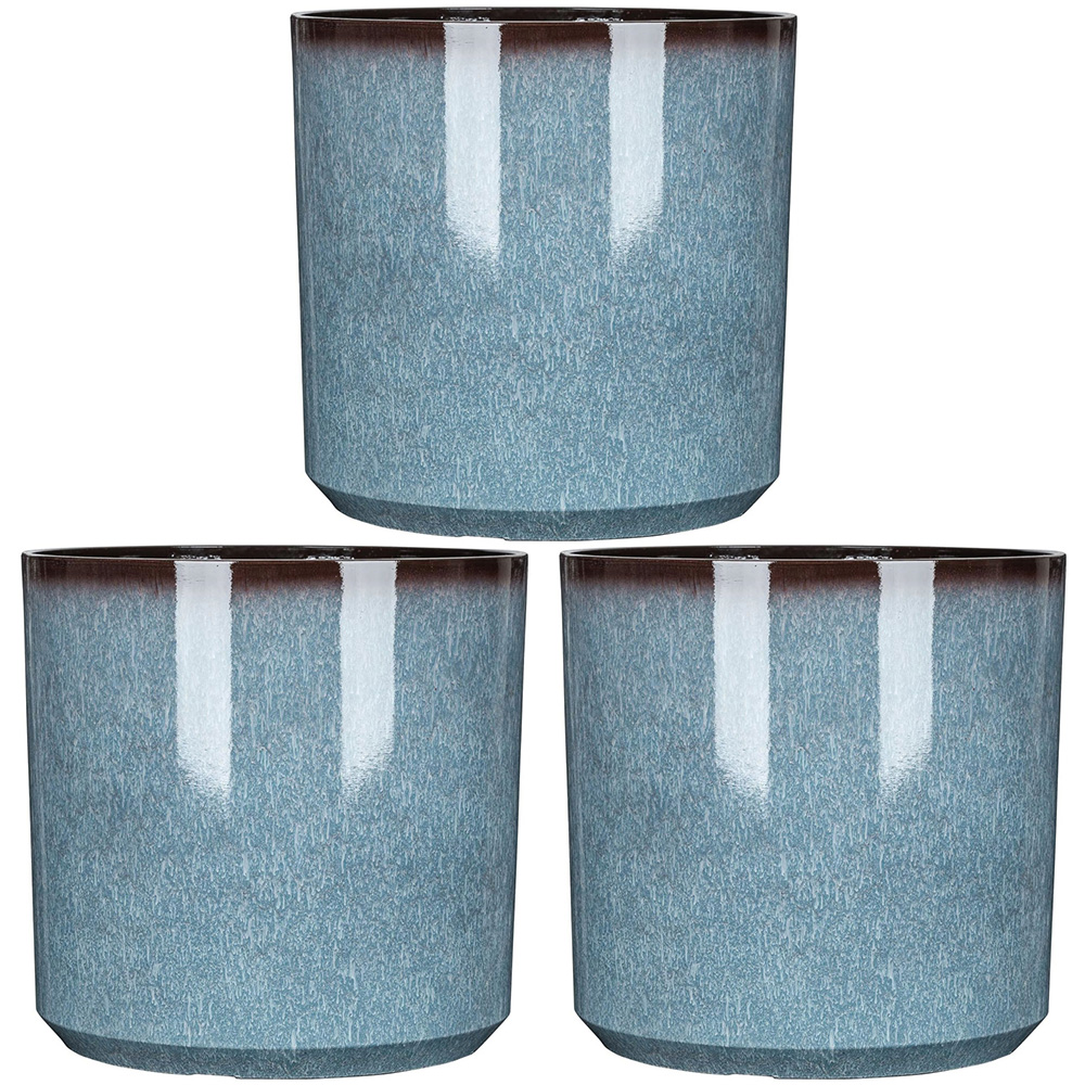 Garden Gear Cylinder Glazed Planter 3 Pack Image 1