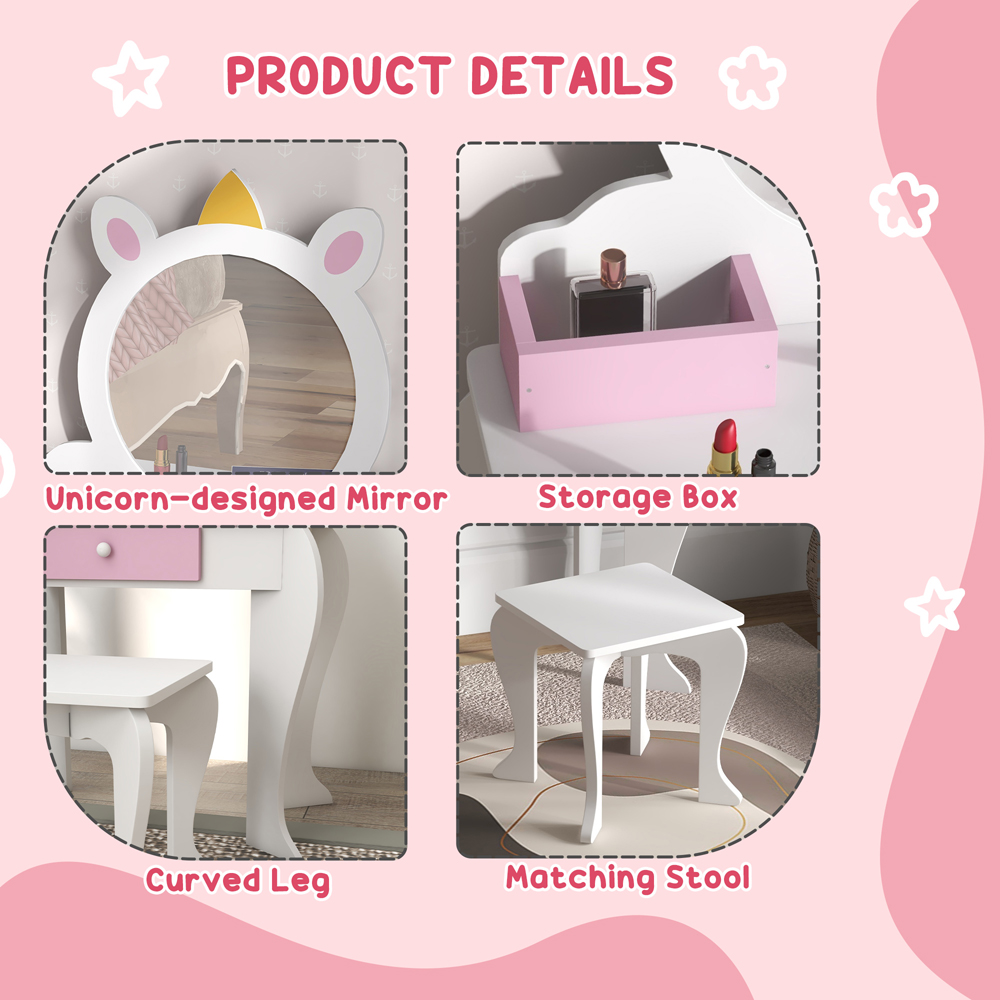 Tommy Toys White Mirror Kids Dressing Table Image 6