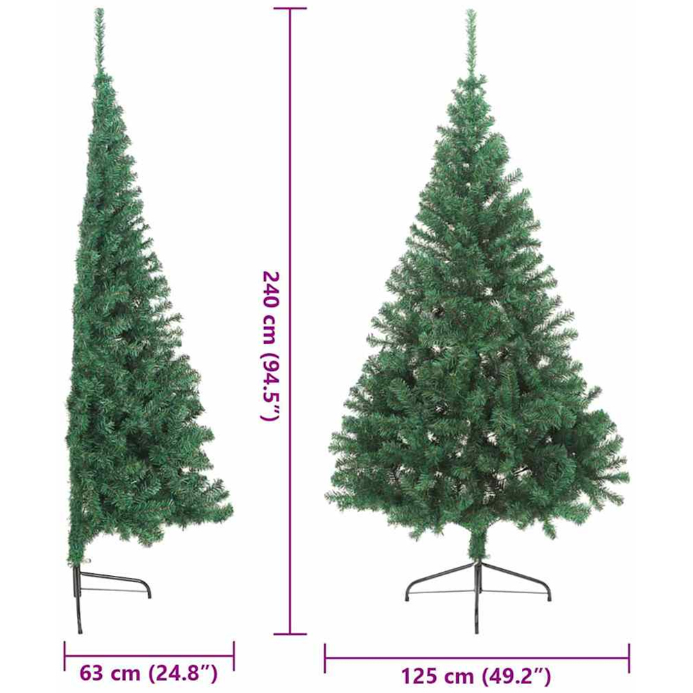 vidaXL Pre-Lit Green Artificial Christmas Tree 8ft Image 9