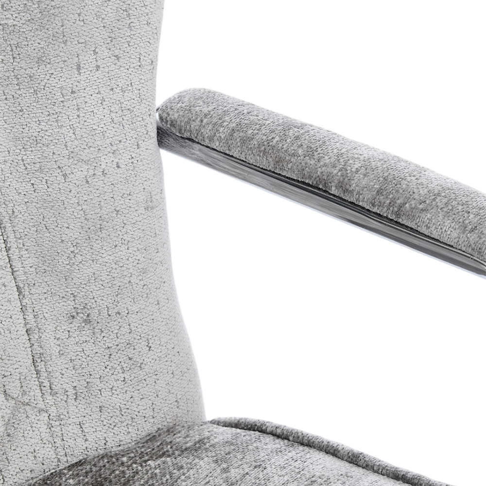 Living and Home Grey Chenille Diamond-Quilted Height Adjustable Swivel Office Chair Image 5