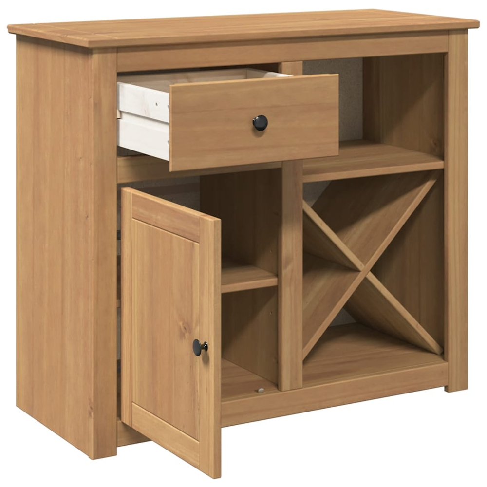 vidaXL Panama Single Door Single Drawer Solid Wood Pine Sideboard Image 4