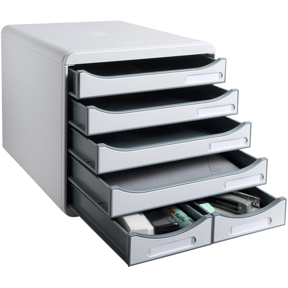 Exacompta Big Box Maxi Office 6 Drawer Light Grey Filing Module Image 4