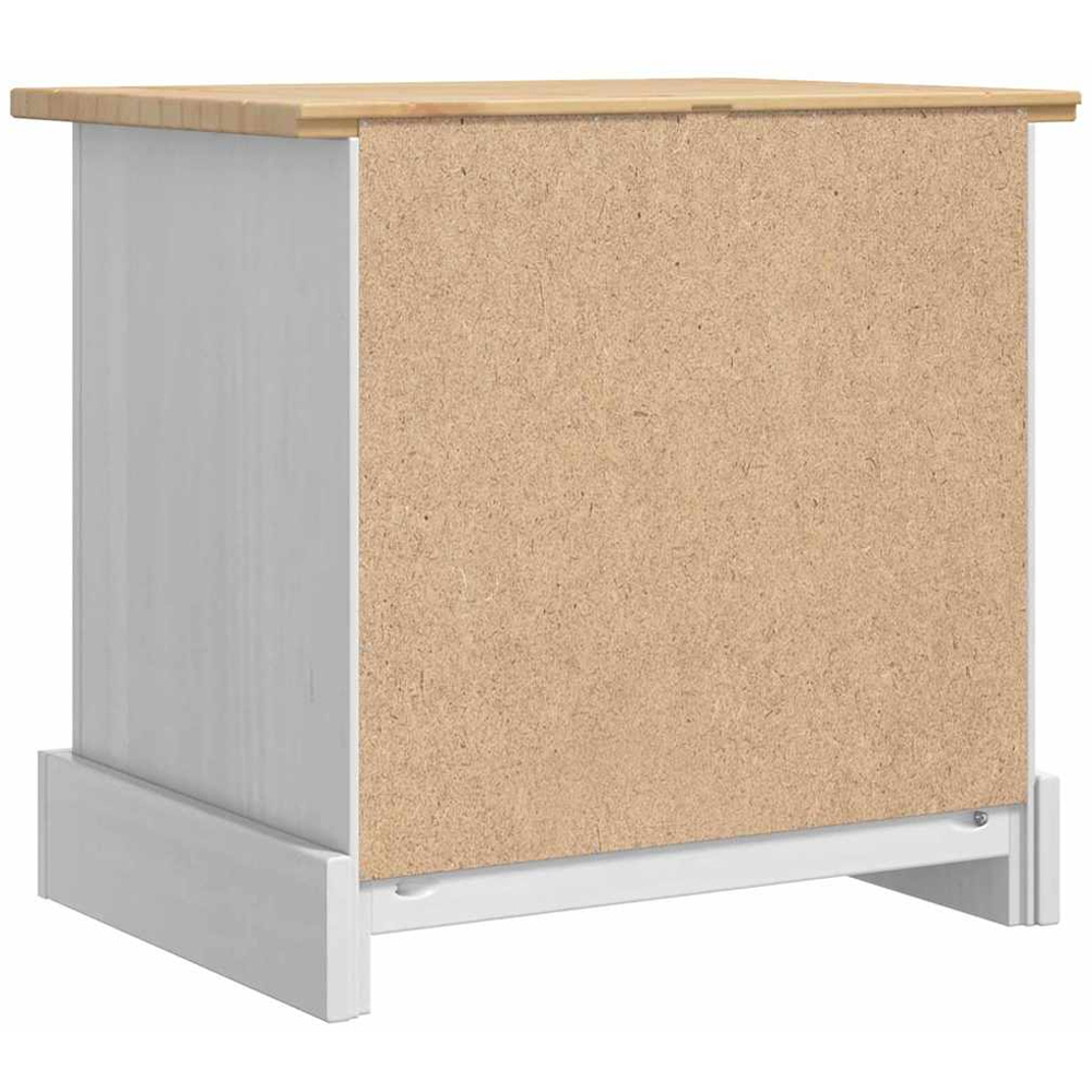 vidaXL Corona 2 Drawer White Solid Pine Wood Wide Bedside Table Image 7